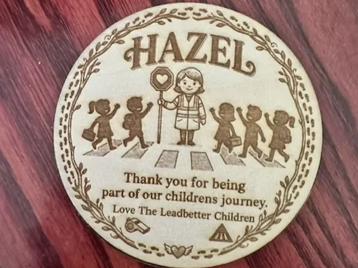 [Laser cut and engrave] Hazel Personalized School Crossing Guard Appreciation Keepsake Plaque