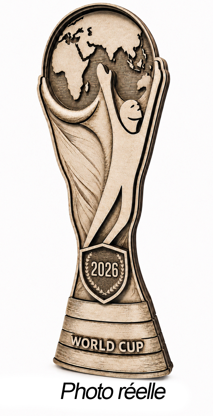 [Laser cut and engrave] Trophée de la Coupe du Monde 2026 multicouche