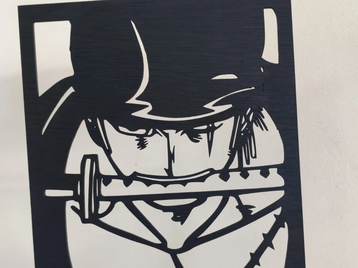 Cuadro decorativo de pared con silueta temática anime