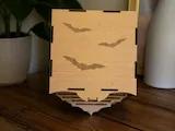 [Laser cut and engrave] Boîte en bois avec motif de chauves-souris pour Halloween