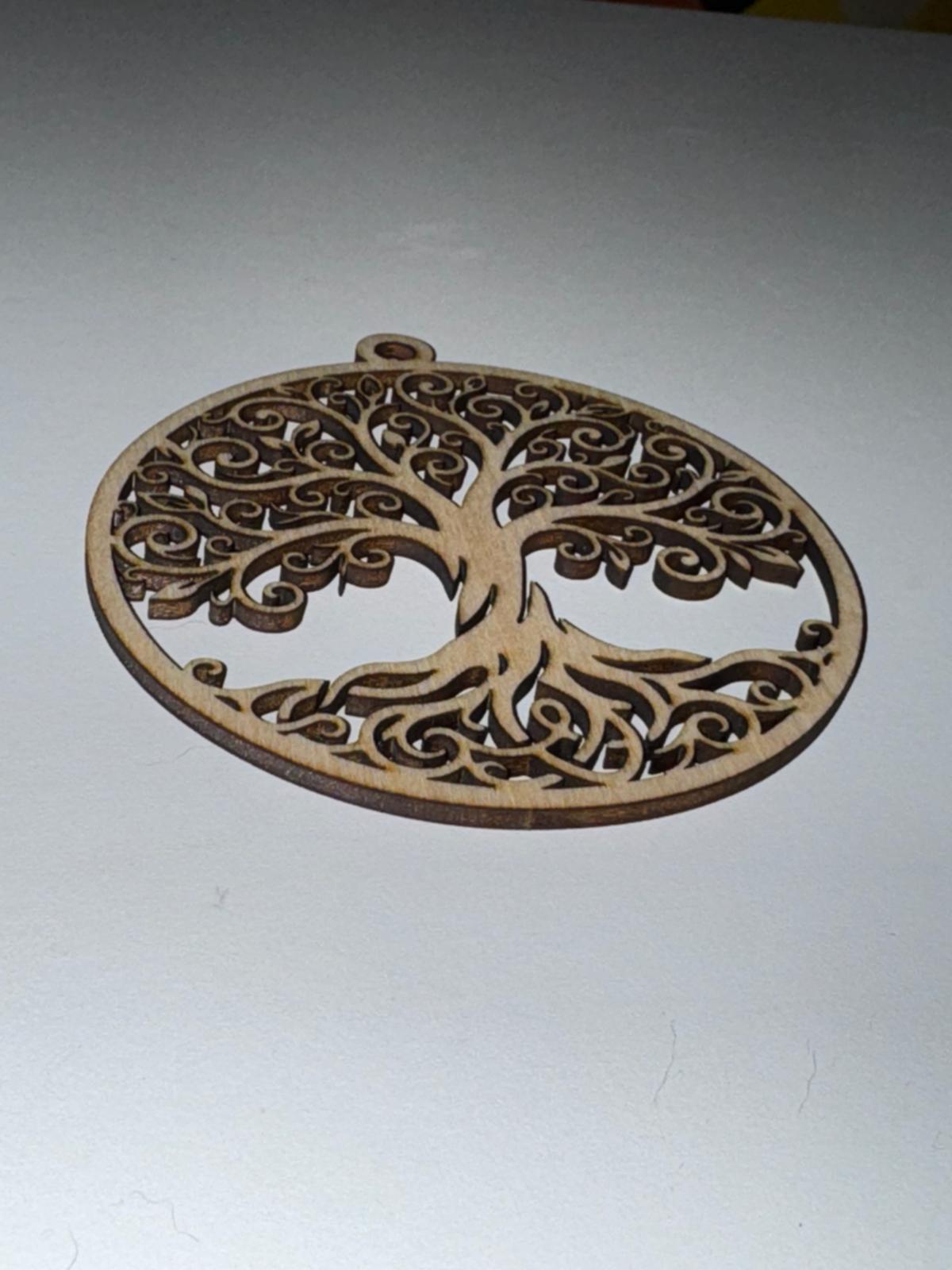 [Laser cut and engrave] Tree of Life Circular Hanging Ornament