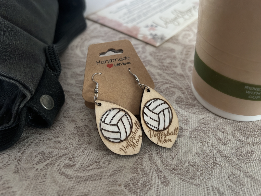 Volleyball Mom Teardrop Earrings