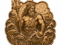 [Laser cut and engrave] Poseidon Greek God Wooden Wall Hanging Plaque