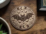 [Laser cut and engrave] Kork Untersetzer Halloween Fledermaus / Coaster Bat