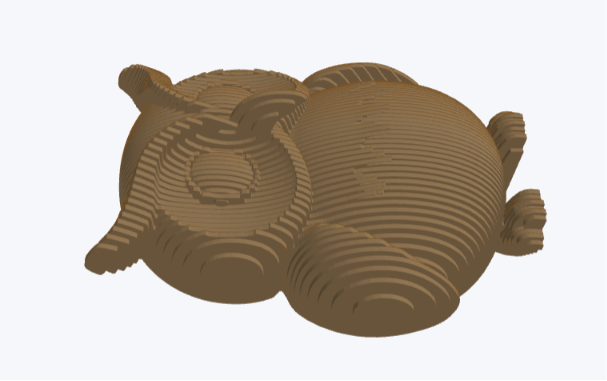 [Laser cut and engrave] Layered Wooden Owl Figurine