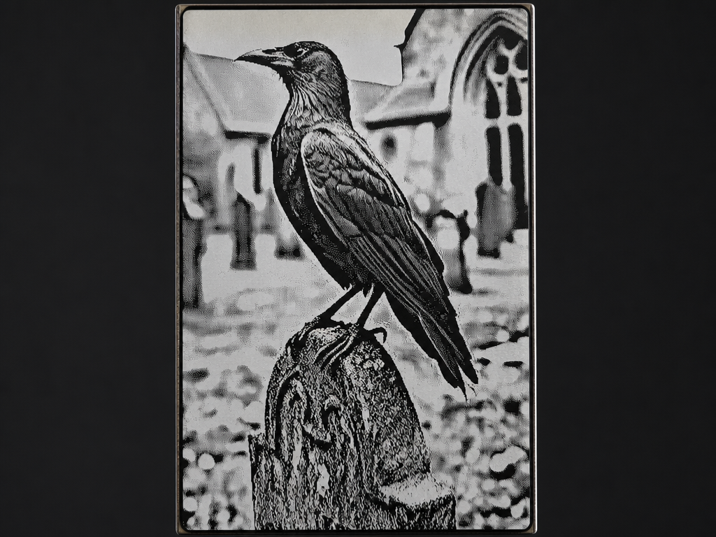 Raven on a tombstone Business card design