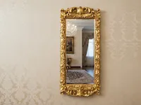 [Laser cut and engrave] Rectangular Wall Mirror with Ornate Gold Baroque Frame