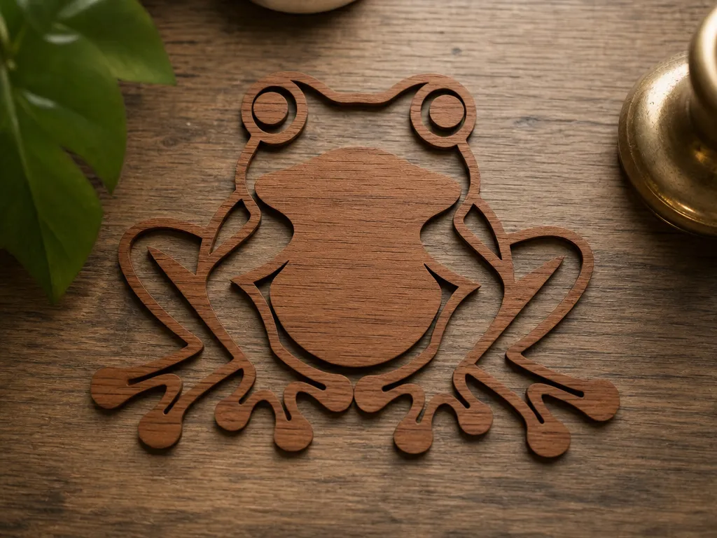 Frog Shaped Coaster - Laser Cutting Design