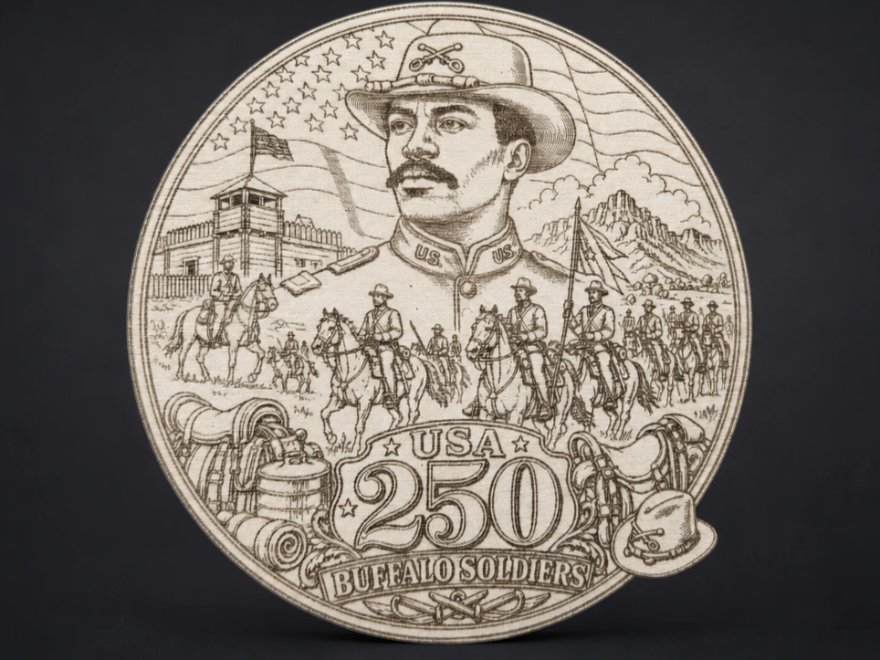 Buffalo Soldiers 250th Anniversary Commemorative Wooden Plaque