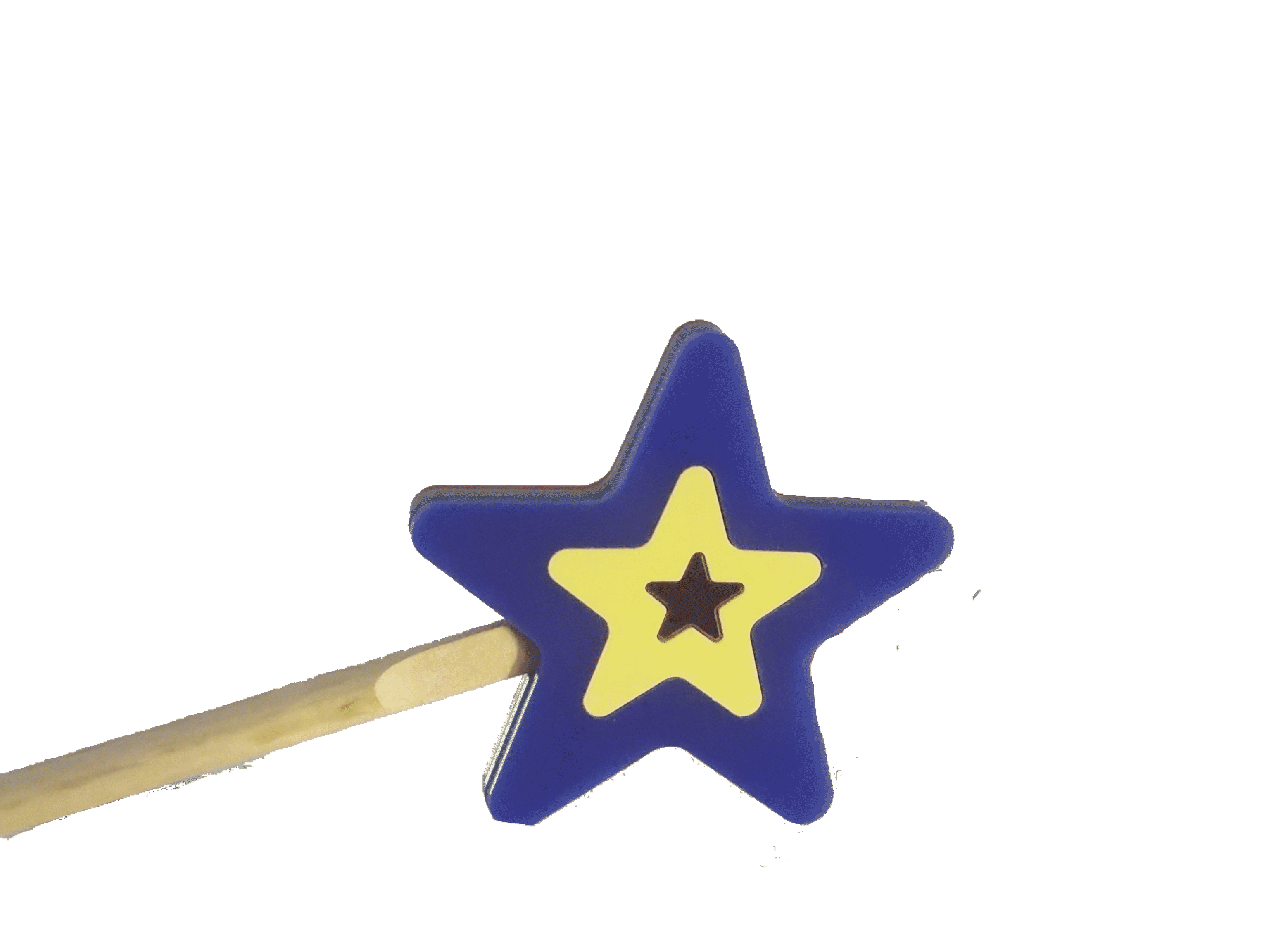 Blue and Yellow Layered Star Wand