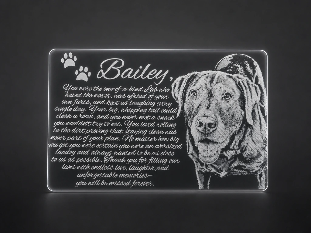 Personalized Labrador Dog Memorial Plaque with Custom Tribute Text