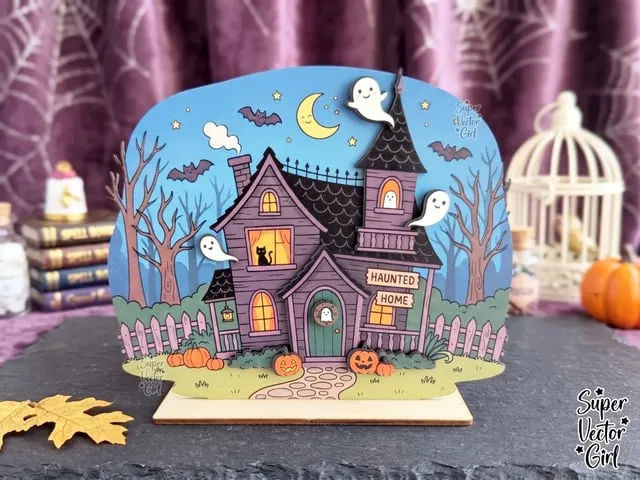 Cute Layered Halloween Haunted Home