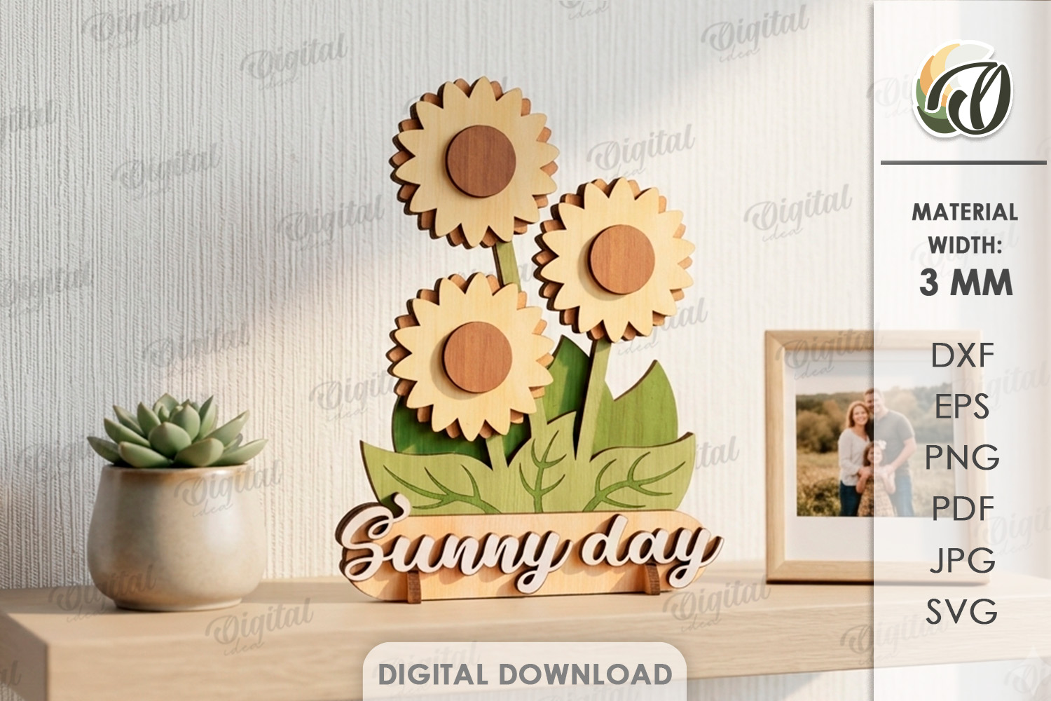 [Laser cut and engrave] 3D Flower Stands Bundle. Plant Home Decor Laser Cut Files. Floral Shelf Sitter SVG. Summer. Mother's Day Gift. Spring Standing decor