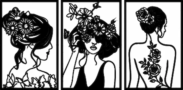 Floral Woman Wall Art.xs