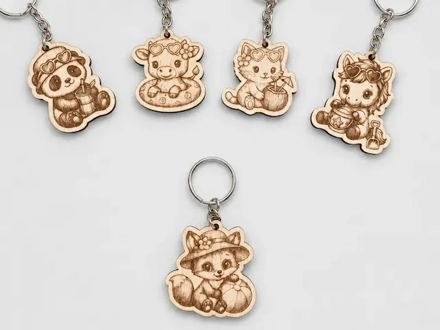 Porte-clés renard mignon et son ballon - kawaii –Collection Summer Little Pets