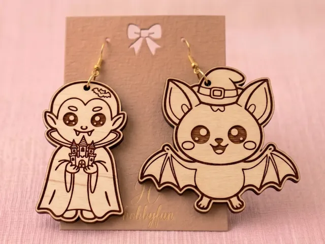 Vampire and Bat Halloween Character Dangle Earrings