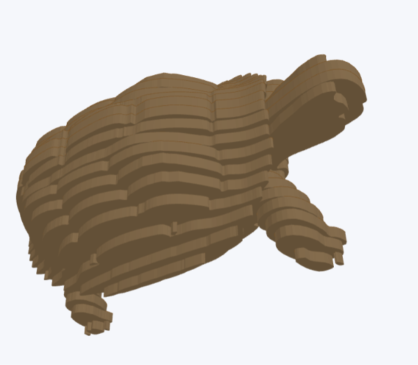 [Laser cut and engrave] Layered Wooden Turtle Figurine