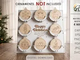 [Laser cut and engrave] 3D Christmas Ornament Display Stands Bundle. Christmas Ornament Holder Rack Laser Cut Files. Wooden Ornament Display SVG. Holiday Decor