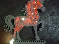 [Laser cut and engrave] Veilleuse licorne personnalisée avec prénom pour chambre d'enfant