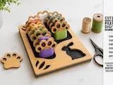 [Laser cut and engrave] Flower Shaped Embroidery Floss Organizer with Thread Bobbins Laser Cut Bundle. Crafting and Sewing