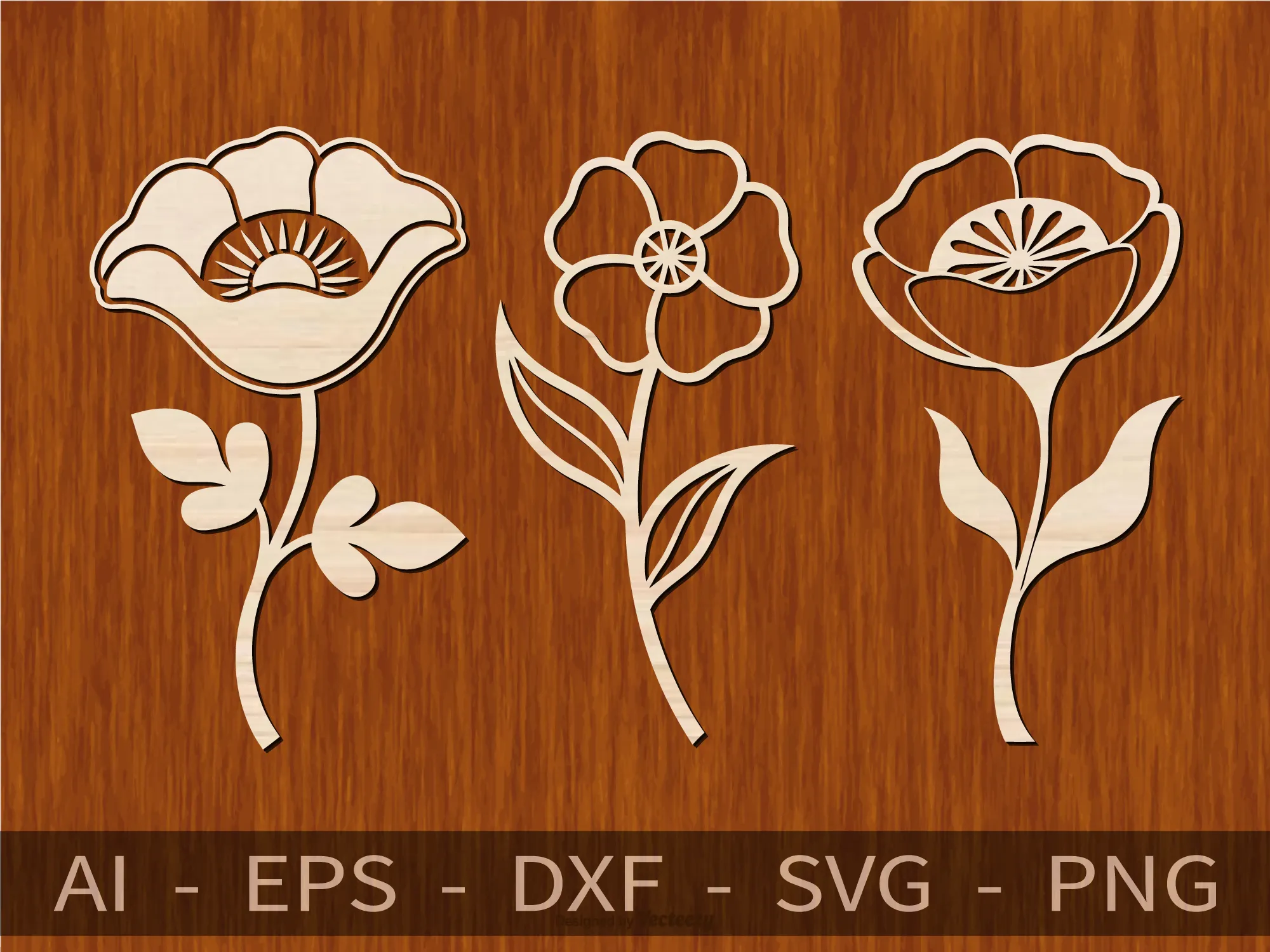 Poppy - Laser Cutting 3 Designs File
