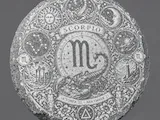 [Laser cut and engrave] Scorpio Zodiac Sign Slate Coaster with Detailed Astrological Motif