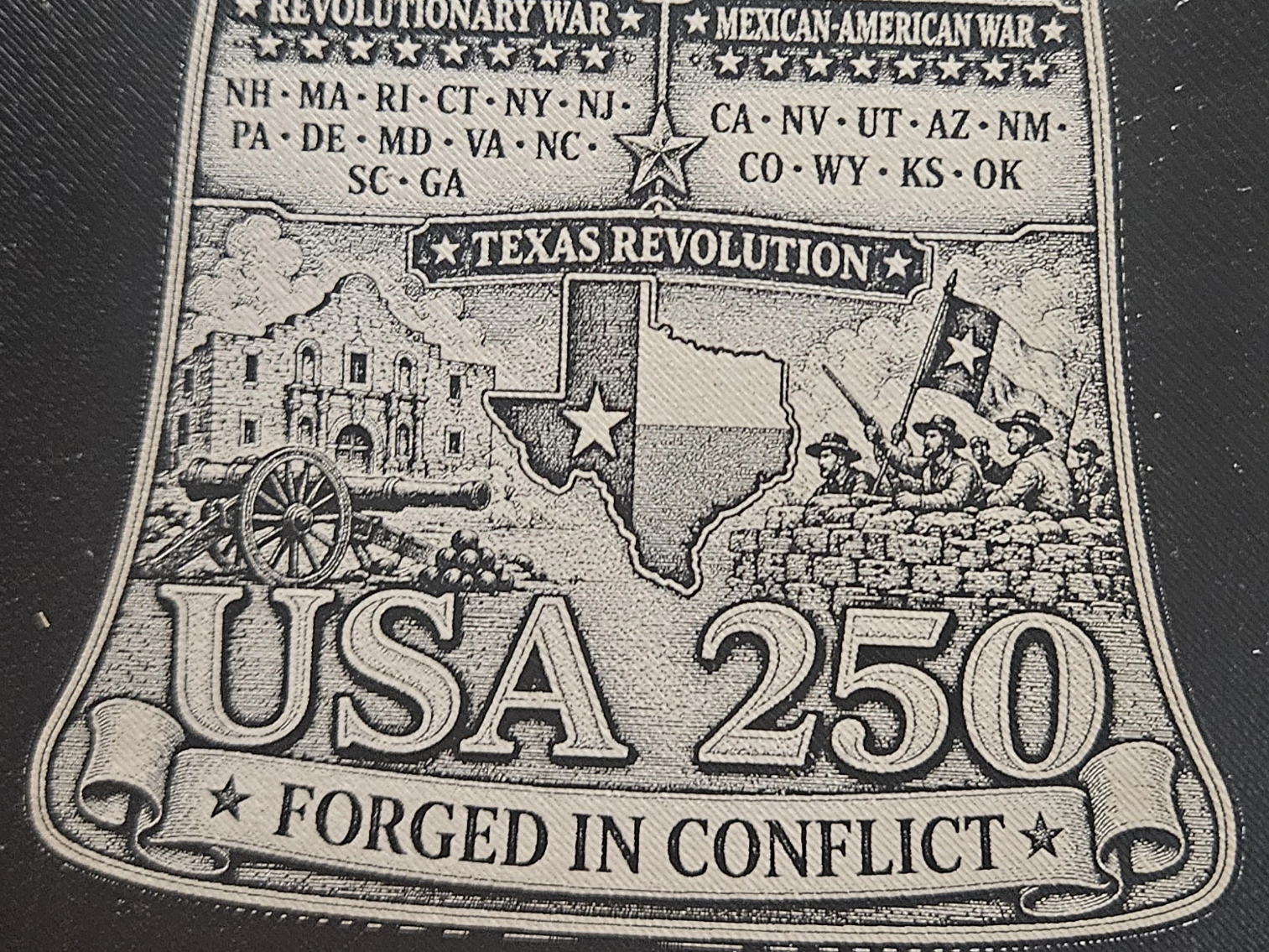 USA 250 Forged in Conflict Texas Revolution Historical Commemorative Plaque