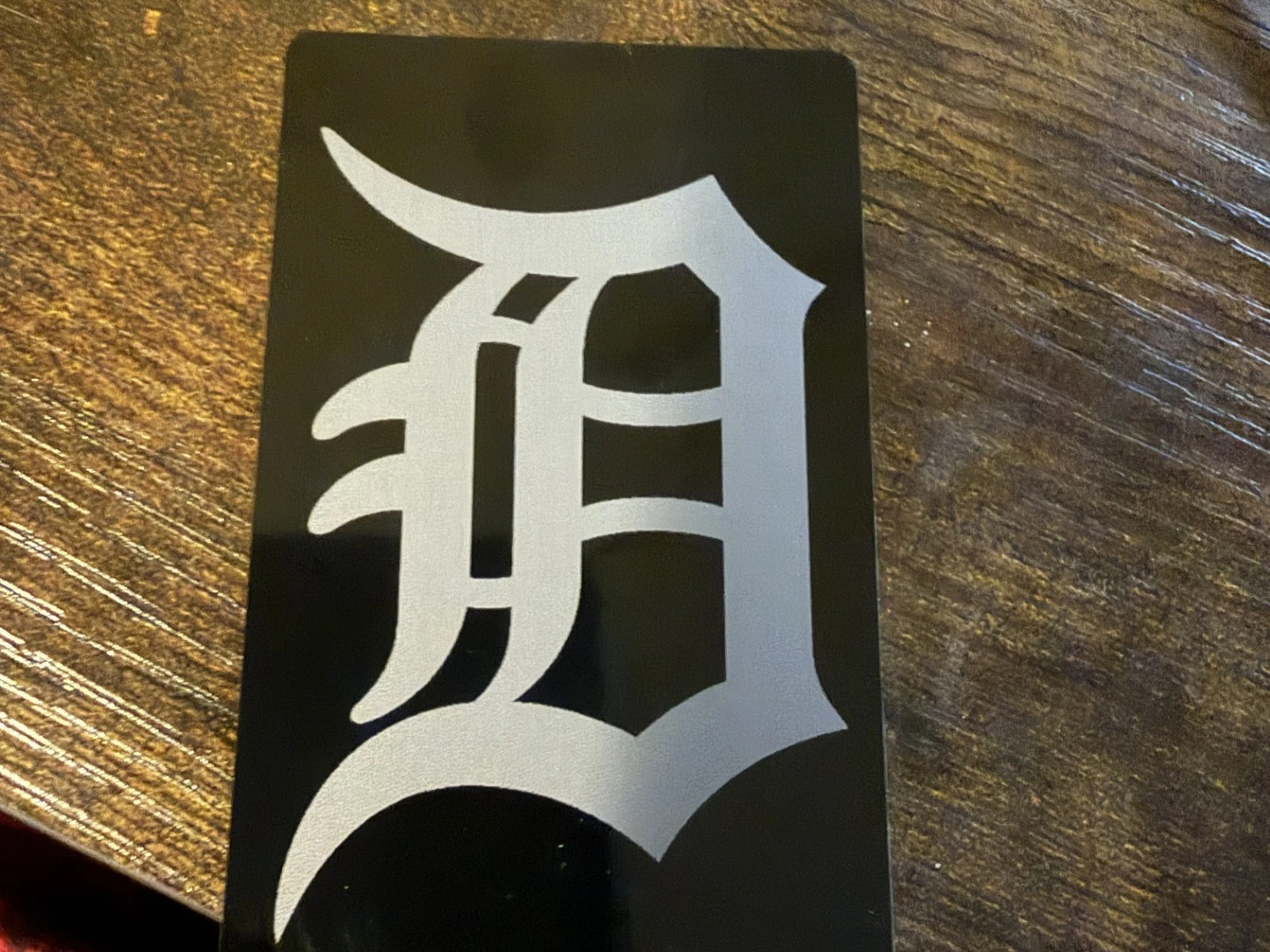 Detroit Tigers Old English D Logo Metal Card