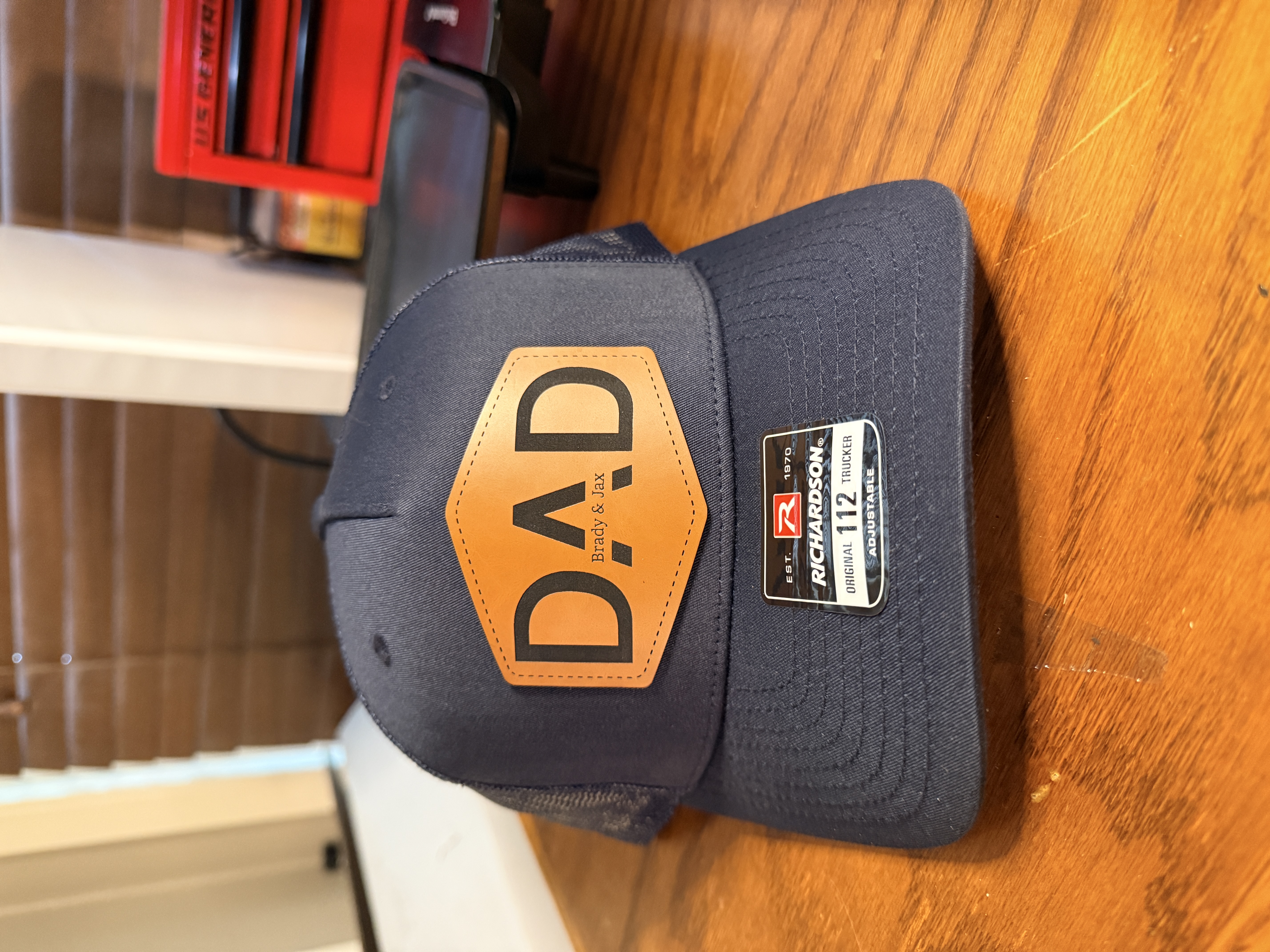 [Laser cut and engrave] Dad Trucker Hat with Personalized Leather Patch