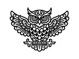 [Laser cut and engrave] Chouette ornementale avec motifs floraux détaillés