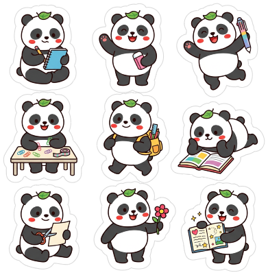 Back-to-school panda stickers.xs