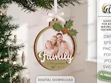 [Laser cut and engrave] 3D Christmas Ornament Frames Bundle. Xmas Tree Picture Frame Laser Cut File. Family Photo Holder. Holiday Decor. Xmas Quotes SVG