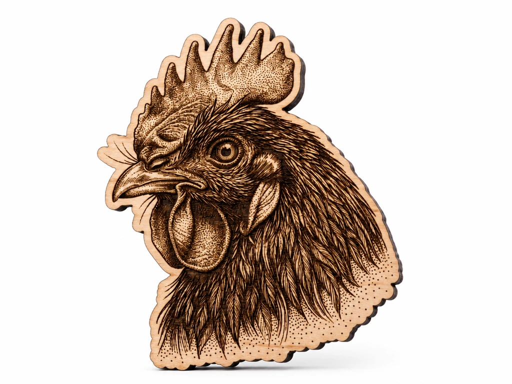 Rooster Head Wall Hanging Silhouette