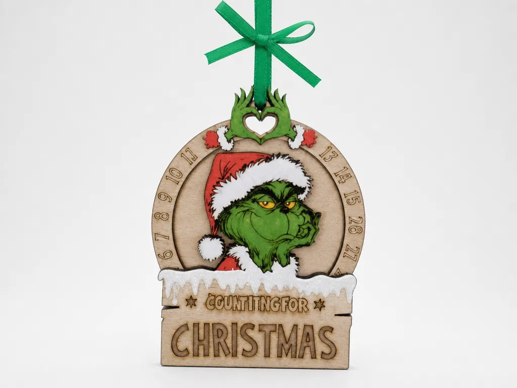 Ornement de compte à rebours de Noël avec le Grinch