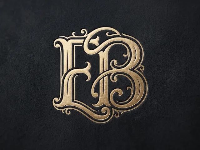 EB Luxury Wedding Monogram – Sophisticated Interwoven Initials for Laser Cut Signs, Cake Toppers, Engraving & Bridal Décor