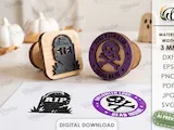 [Laser cut and engrave] 3D Halloween Stamps Bundle. Spooky Stamp Laser Cut Files. Halloween Quotes SVG. Trick or Treat. Ghost. Spider. Witch. Pumpkin. Kids
