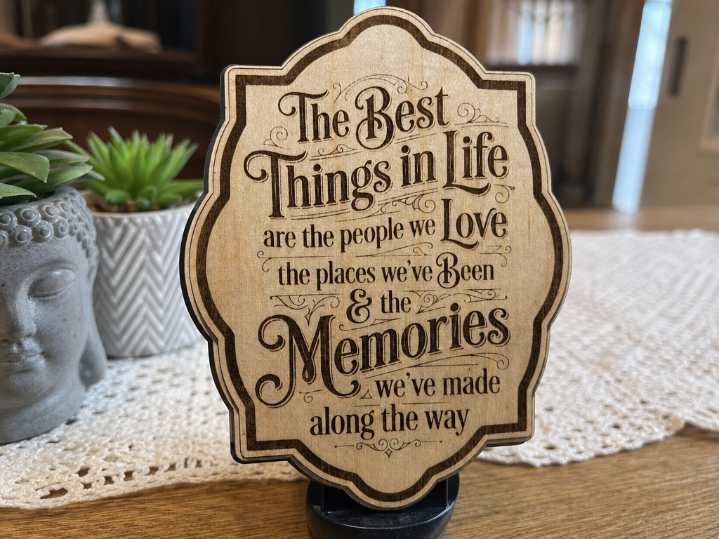 The Best Things in Life Quote Wooden Wall Sign