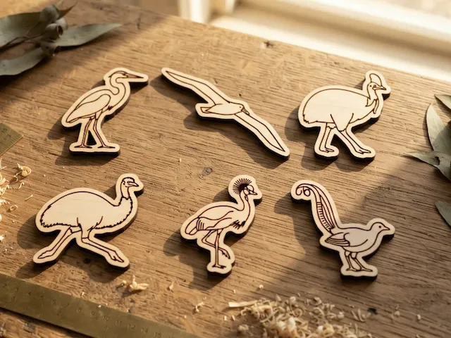 Exotic Wetland & Rare Birds 6-Character Laser Cut Bundle | SVG & XCS Files for Keychains & Magnets