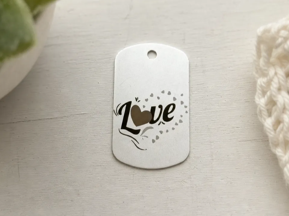 Coeur Love couleurs médaillon aluminium F2 IR
