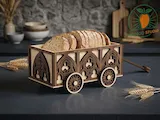 [Laser cut and engrave] Gothic Wooden Bread Cart Laser Cut File