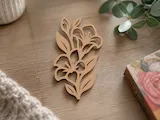 [Laser cut and engrave] Floral Silhouette Cutout Wall Art