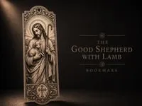 [Laser cut and engrave] The Good Shepherd with Lamb Religious Bookmark