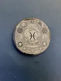 [Laser cut and engrave] Pisces Zodiac Sign Circular Stone Coaster with Intricate Astrological Artwork