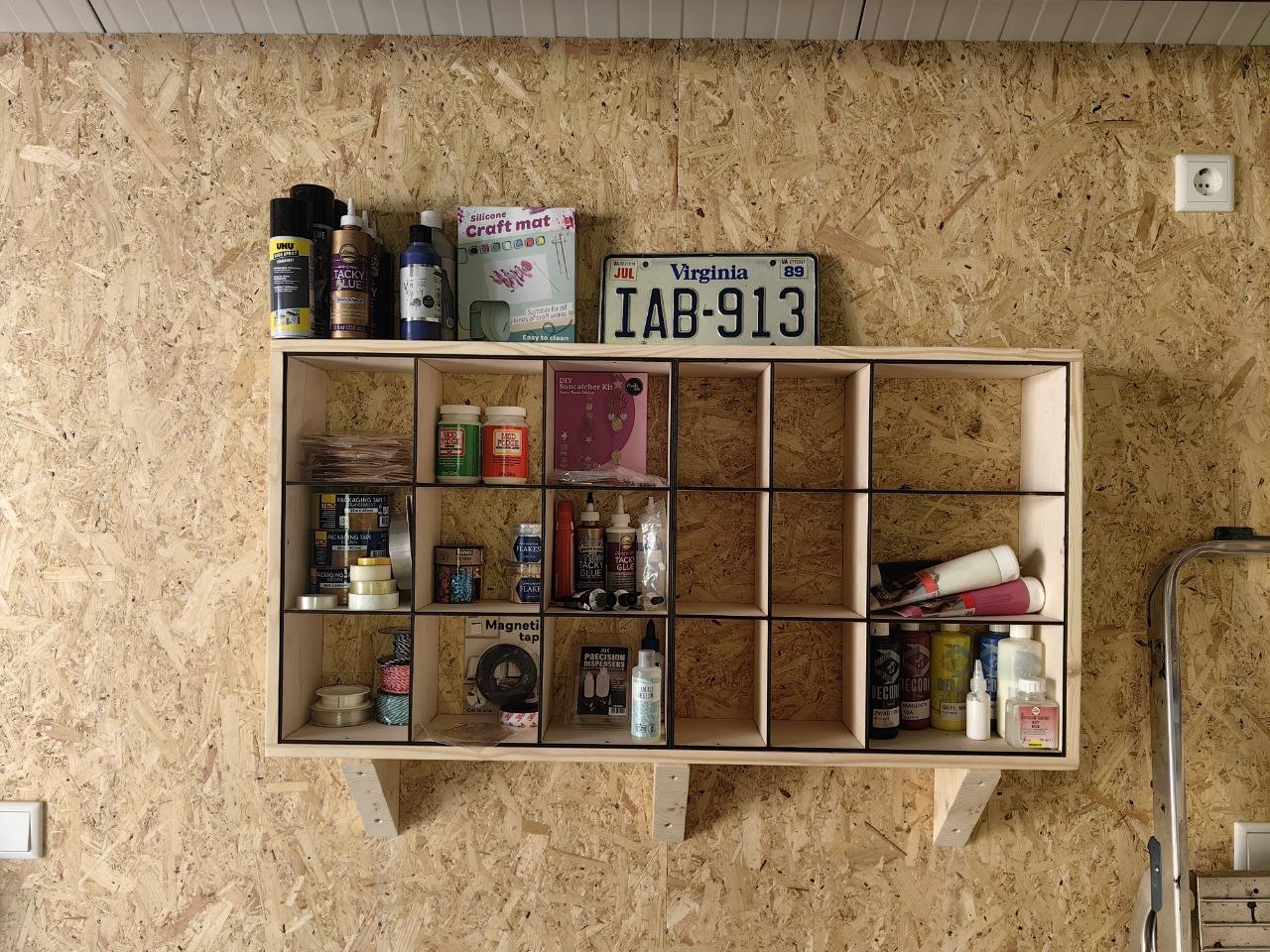 [Laser cut and engrave] Wooden Nine-Compartment Desktop Display Shelf for Collectibles