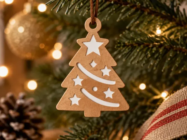 Christmas Tree Ornament with Star Accents