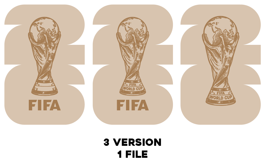 [Laser cut and engrave] Targa in legno con trofeo della Coppa del Mondo FIFA