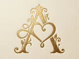 [Laser cut and engrave] A Romantic Heart Wedding Monogram – Elegant Love Initial with Flowing Heart Flourishes for Laser Cut Décor, Cake Toppers & Engraving