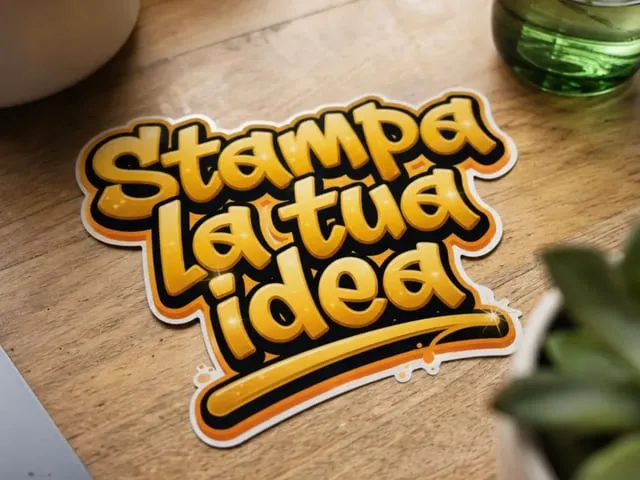 Adesivo con scritta Stampa la tua idea in stile graffiti