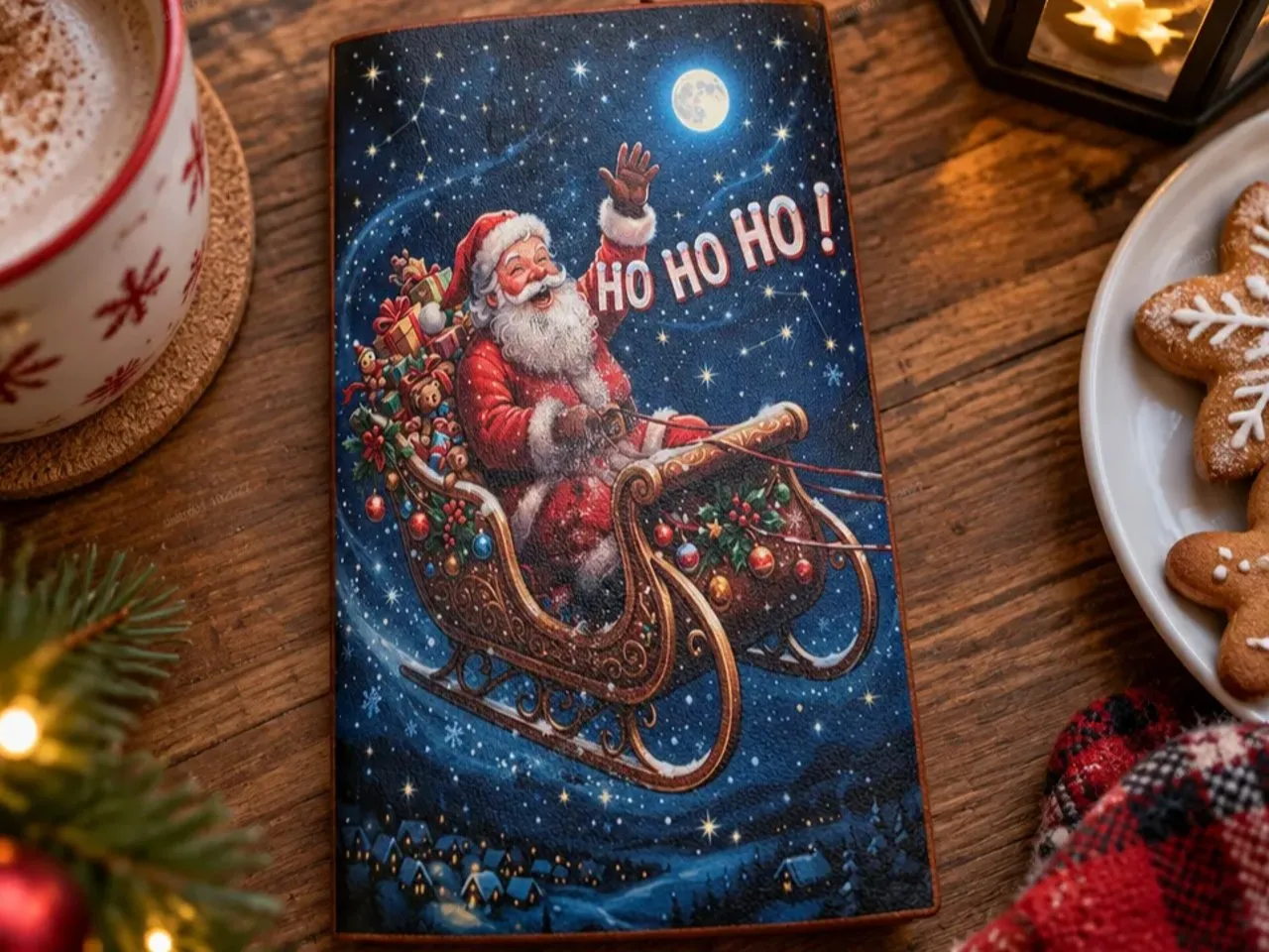 [UV printing] Santa Claus in Sleigh Christmas Wall Art Sign