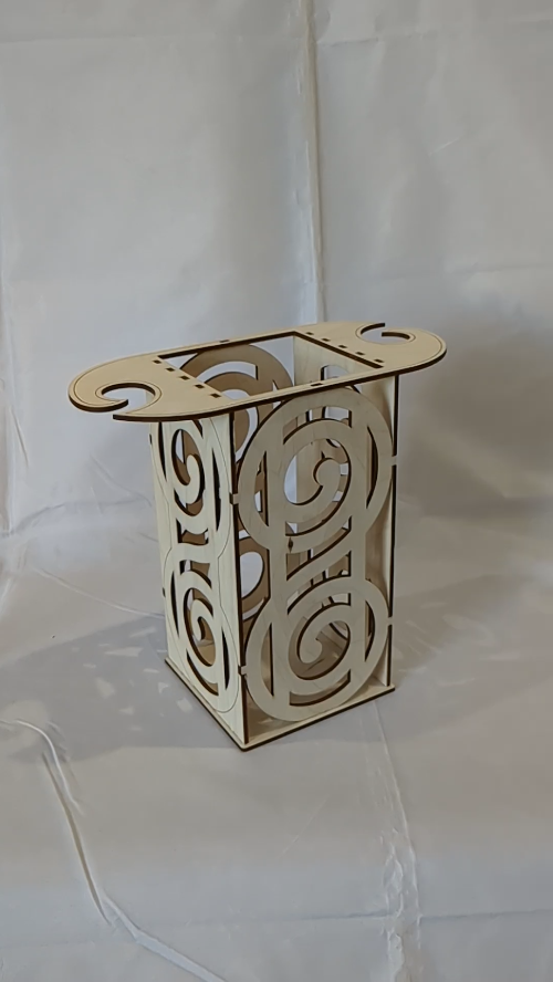 [Laser cut and engrave] Gift Holder Bottle and Glasses Laser Cut Design, Wine Box Cutting Template